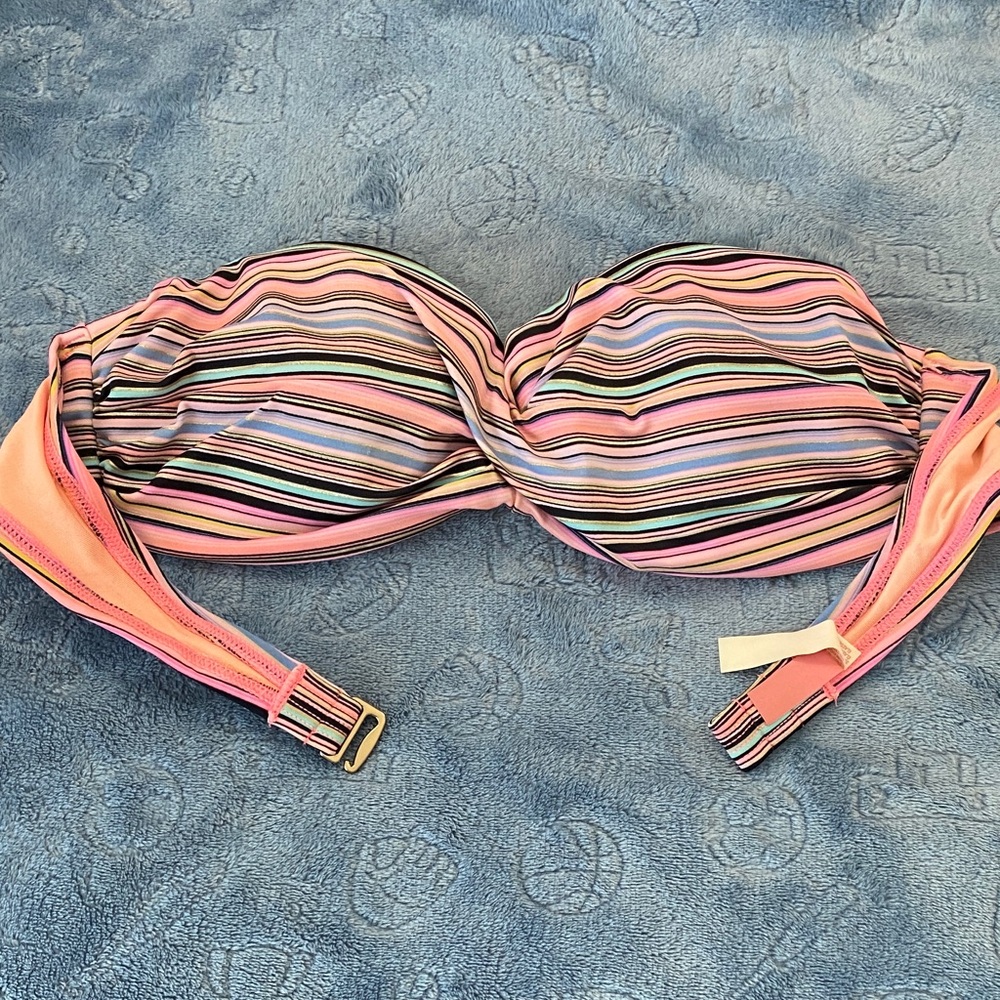Victoria's Secret Multicolor Striped Bandeau Bikini Top